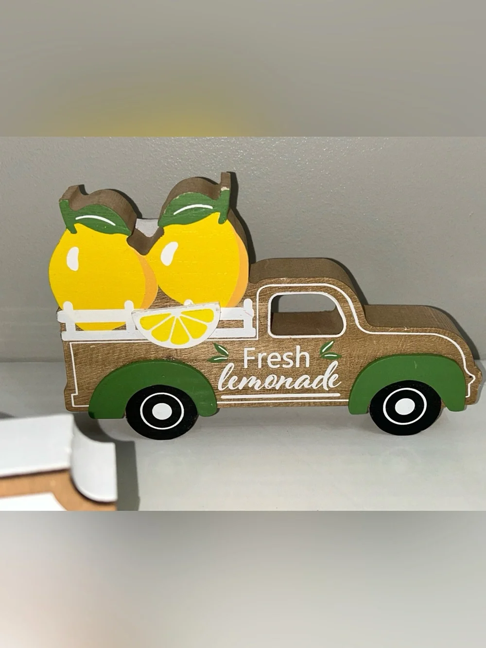 The Spring Shop Yellow & Green Lemonade Truck and Stand Decorative wood Set